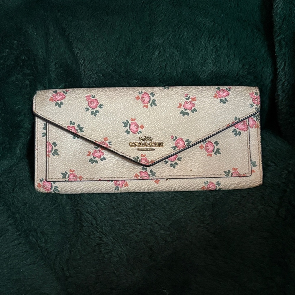 Coach Cream Floral Print Wallet